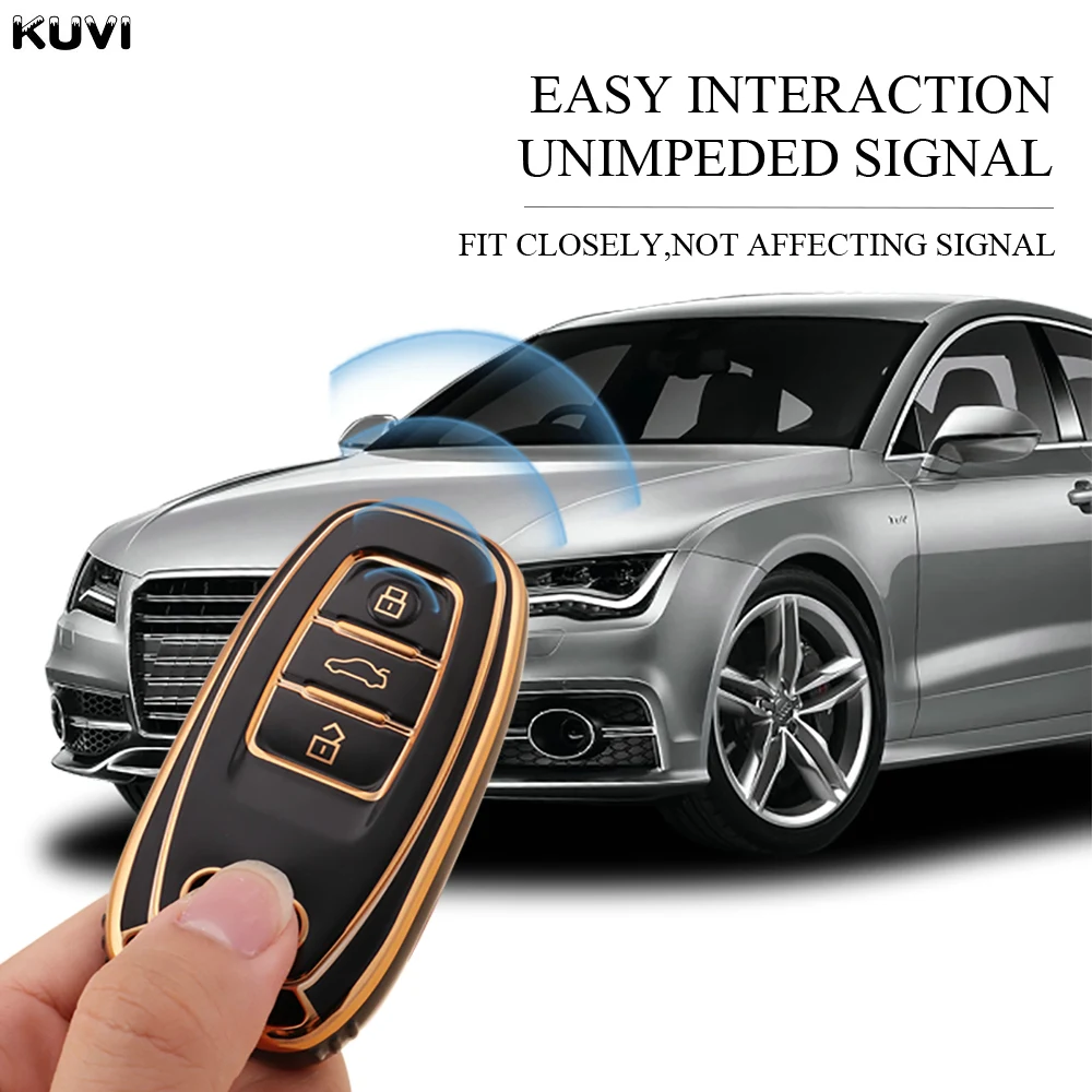 Key Case Key Case Cover Car Key Shell New TPU 6D Plating Car Remote Smart Key Cover Case Shell For Audi A1 A3 A4 A5 A6 A7 A8 Quattro Q3 Q5 Q7 2009-2015 Accessories