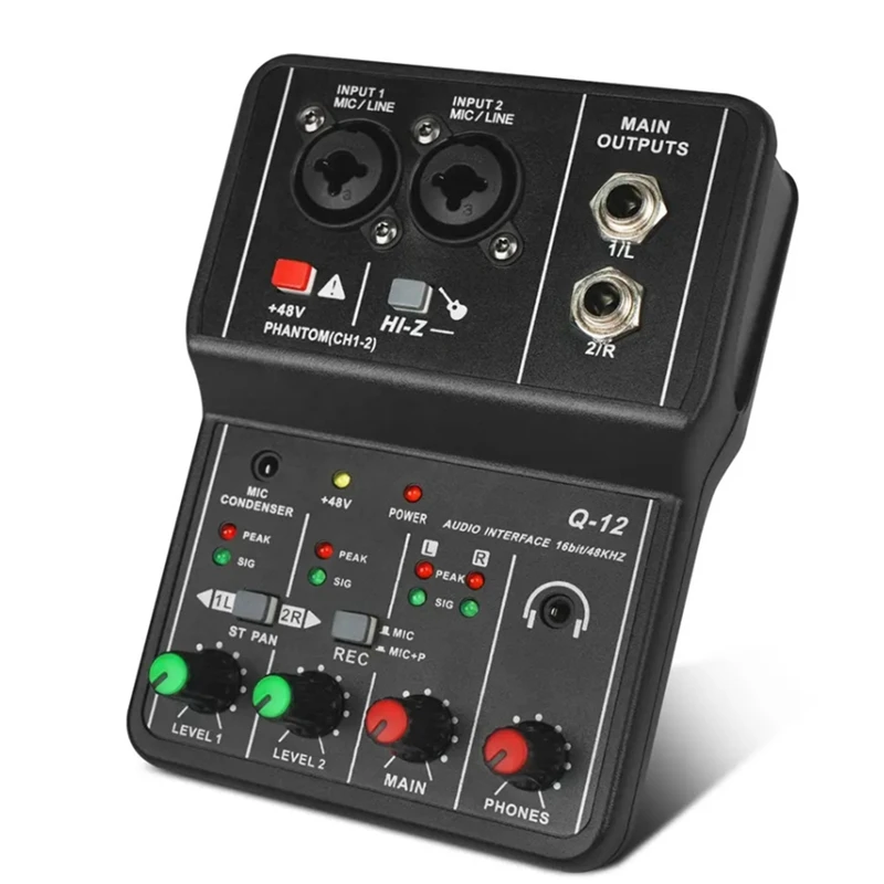 New-A47Q-Professional Audio Mixer Sound Card With Monitor Electric Guitar Live Broadcast Recording For Studio Singing Computer P