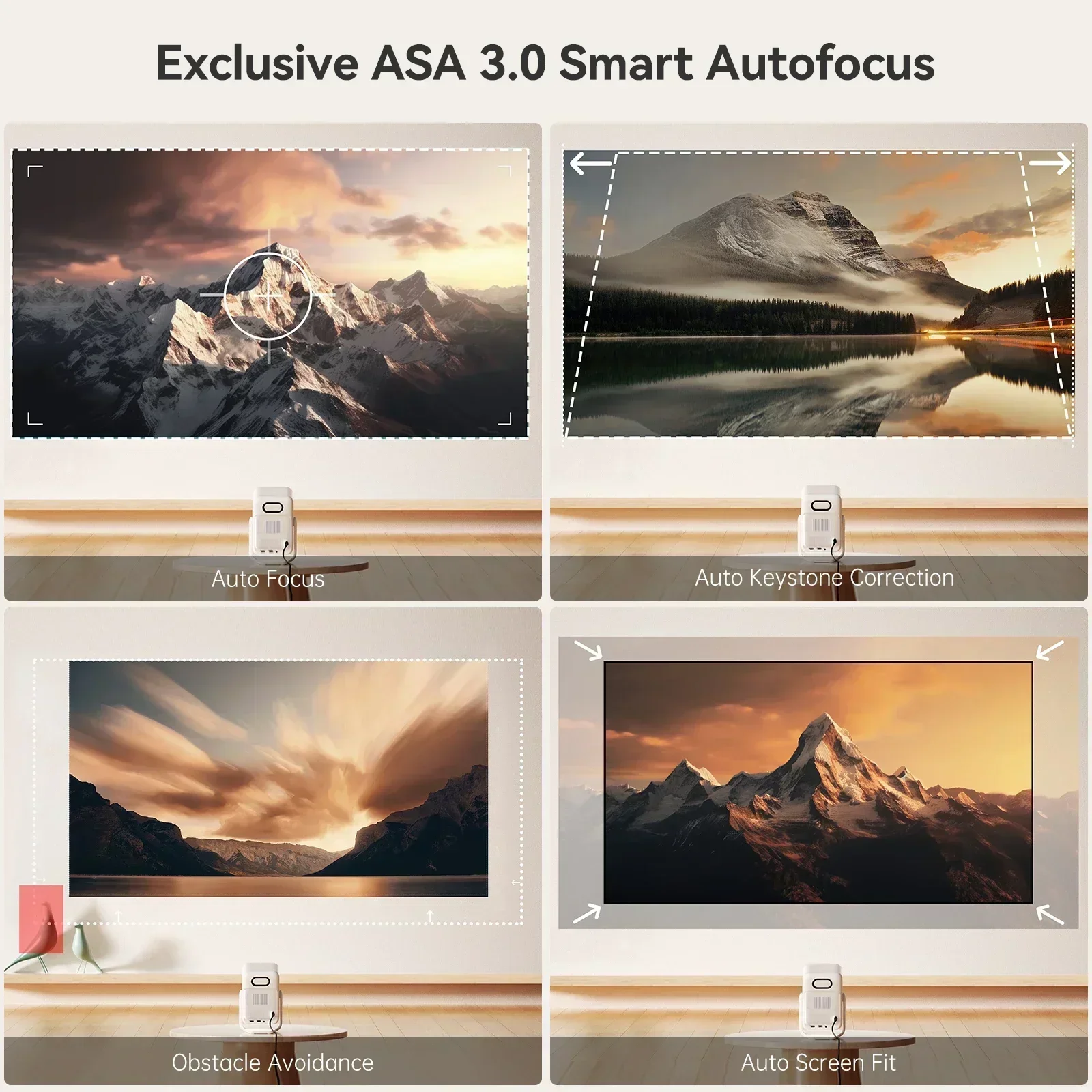 Wanbo T2 Ultra Android TV11.0 1080Pプロジェクター、4K対応、500ANSI