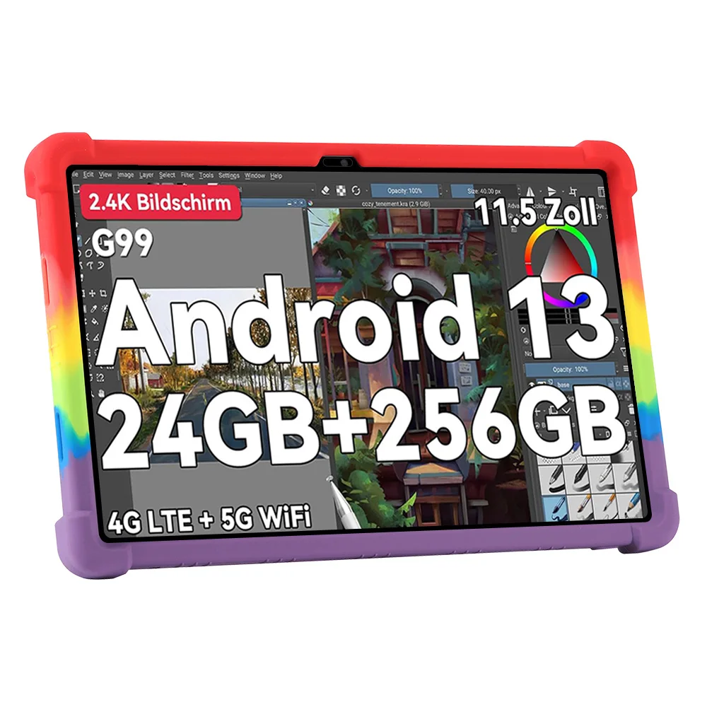Soft Silicone Shockproof Protective Tablet Case with Adjustable Stand - Kids Safe Cover