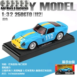 Classic 1:32 Diecast Alloy Sports Car with Sound and Light - Trendy Collectible Toy & Gift (Blue Box AG13)