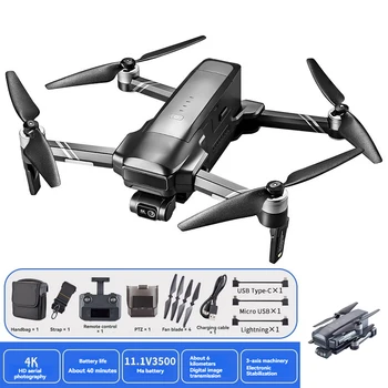 Drone professionale F22 S3 PRO con fotocamera 4K EIS GPS 6KM Gimbal a 3 assi 40 minuti 120M FPV Evitamento ostacoli Dron RC senza fard