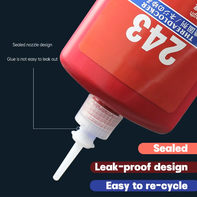 50ml Threadlocker Quick Drying Screw Locking Agent 242 243 272 Thread Lock Fluid Strong Anti-slip Thread Fastening Adhesive threadlocker glue