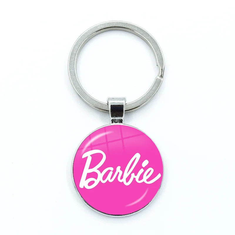 Kawaii Cartoon Anime Pink Barbie Lettere Inglesi Barbie Girl Time Gem Portachiavi Cute Bag Car Key Pendant