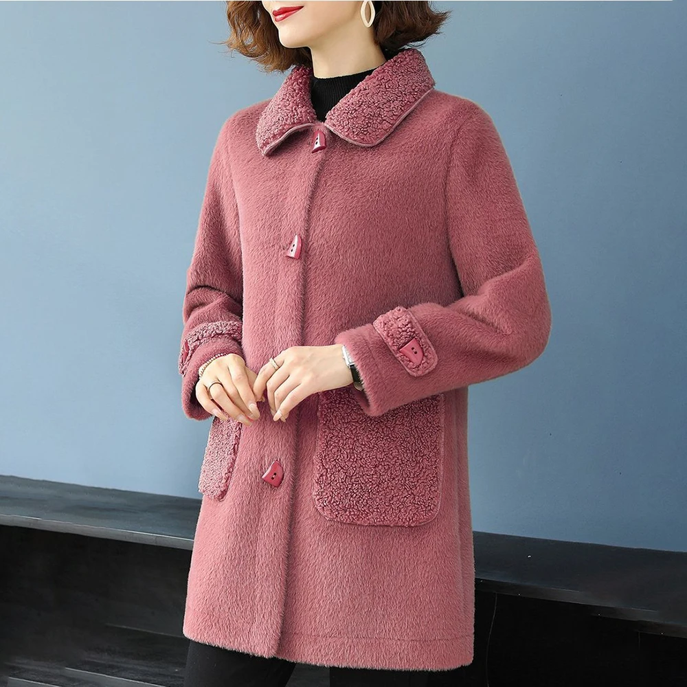 2024 New Mother's Winter  Western-style Long-style Mink Fur Coat For Middle-aged And Elderly Women In Autumn And Winter.