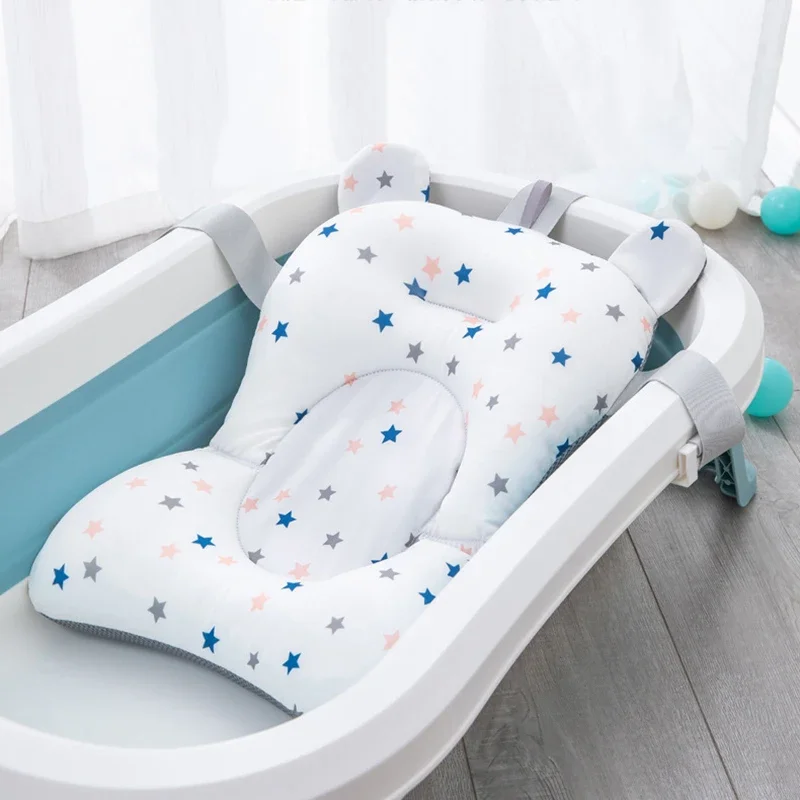 Portable Baby Shower Air Cushion Bed Non-Slip Bathtub Mat Newborn Safety Bath Seat