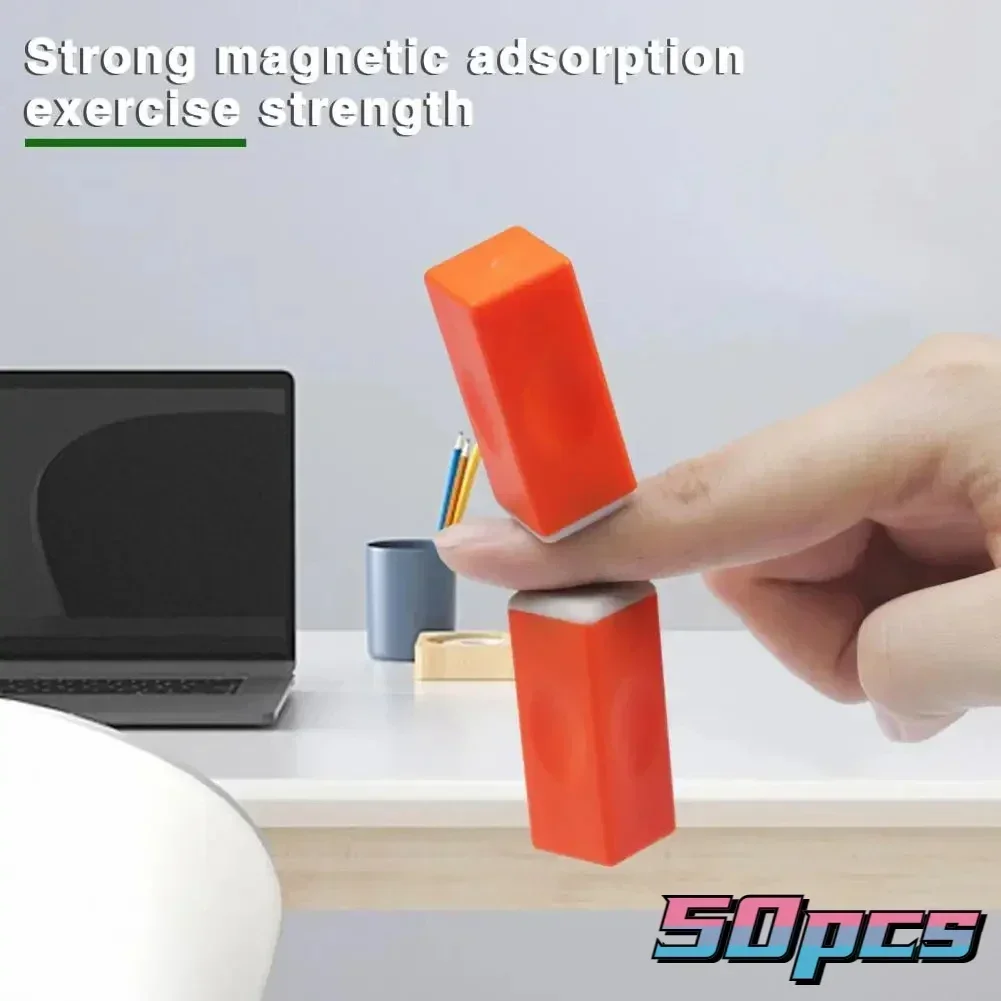 50pcs Pocket-sized Magnetic Slider Fidget Toy Clicker Flexibility Training Stress Relief for Adults Teens Decompression Toy