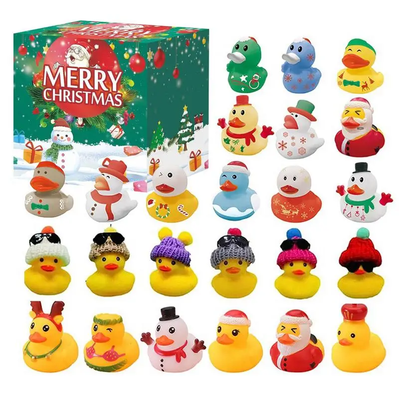

Christmas Countdown Gift Box Cute Duck Party Favor Gifts With Sound Bathtub Toys Christmas Countdown Calendar Bathroom Supplies
