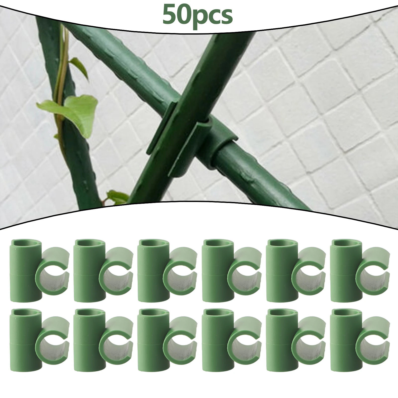 50pcs Plant Trellis Connector Clip Stake Clips For Fixing Garden Frame Rod Support Tools For Climbing Vegetables And Fruits