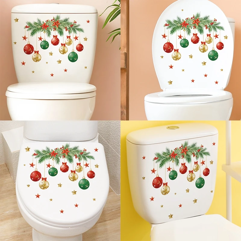 Christmas Toilet Sticker - Merry Xmas Decoration for Home 2025-2026