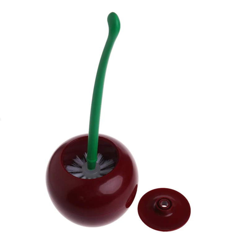 

Cherry Shaped Toilet Scrub Cleaning Brush Tool With Holder Plastic Bathroom