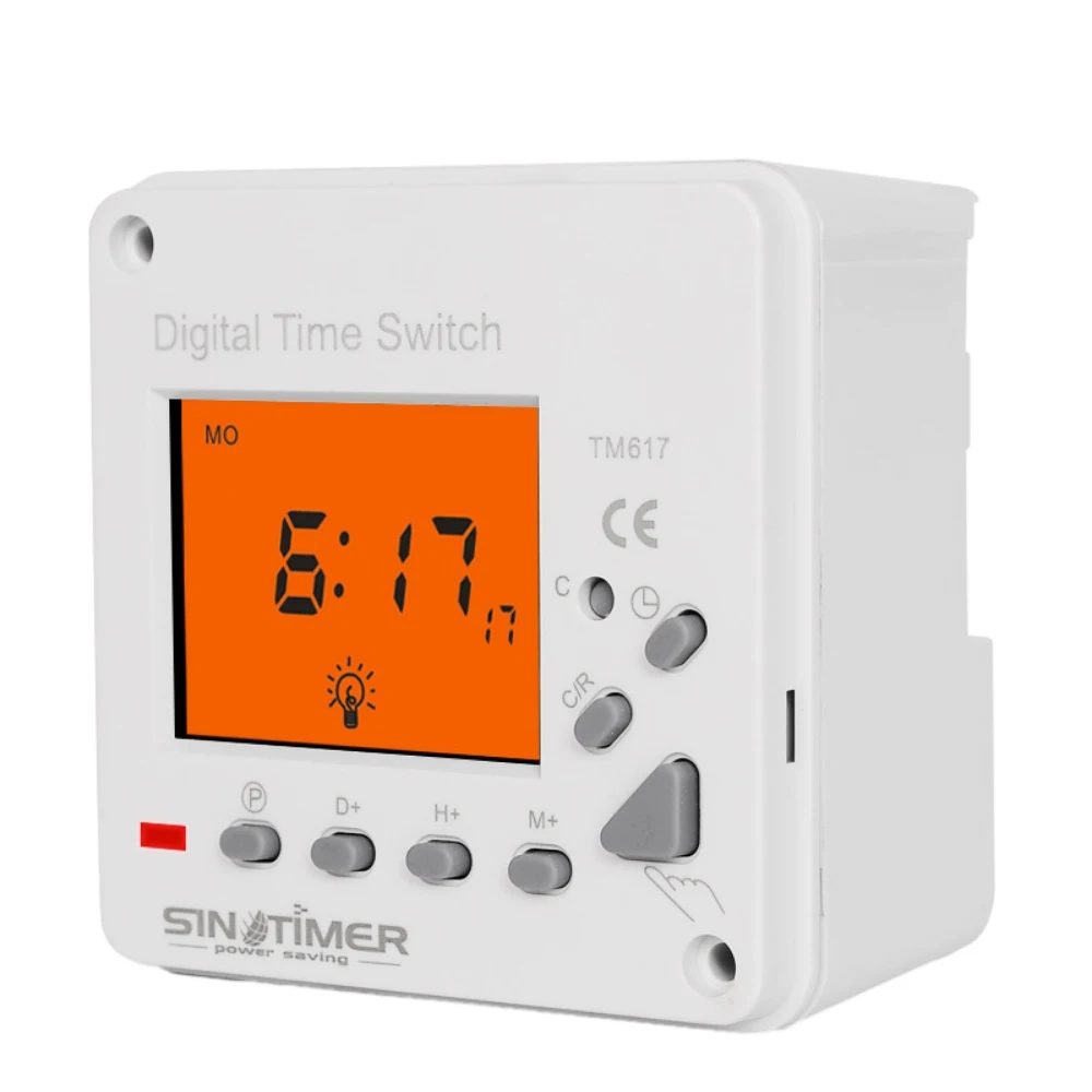 

TM617 110V/220V Time Switch Intelligent Backlight Large Screen Time Control Switch Timer 72x72mm Panel or DIN Rail Installation