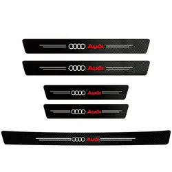 Carbon Fiber Car Door Sill Scuff Plate Decal Set (1/4/5 Pieces) (5Pcs)