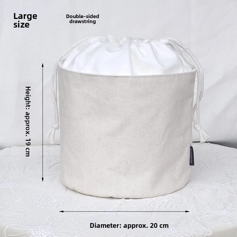 Women's Bag Inner  Basket Corduroy Bucket Bag Woven Drawstring Storage Pouch Versatile Household Organizer - 3