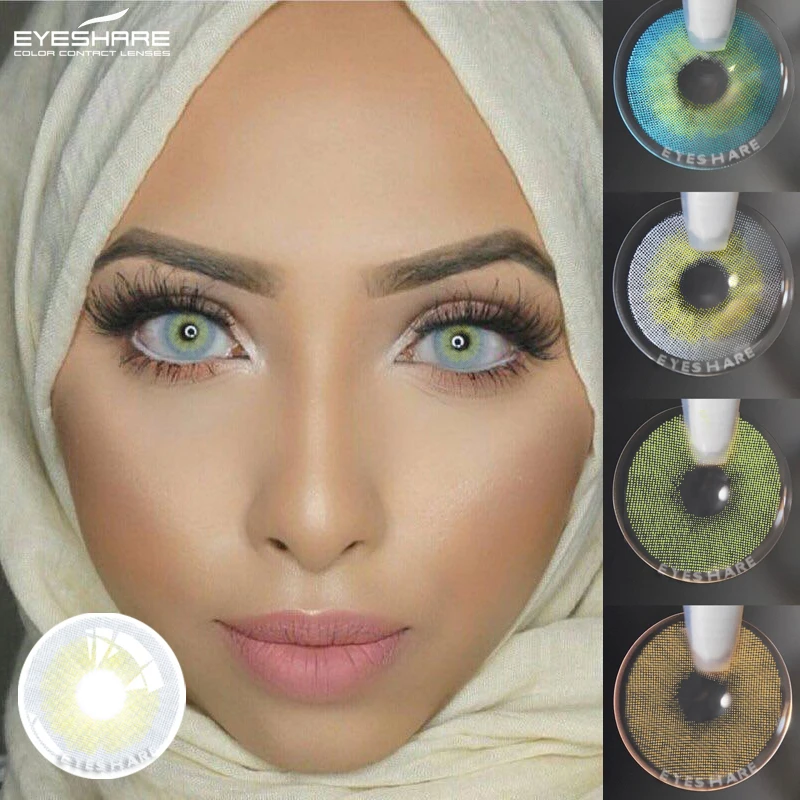 Eyeshare Color Contact Lenses For Eyes 2pcs Aurora Blue Green Colored Lenses Beautiful Pupil