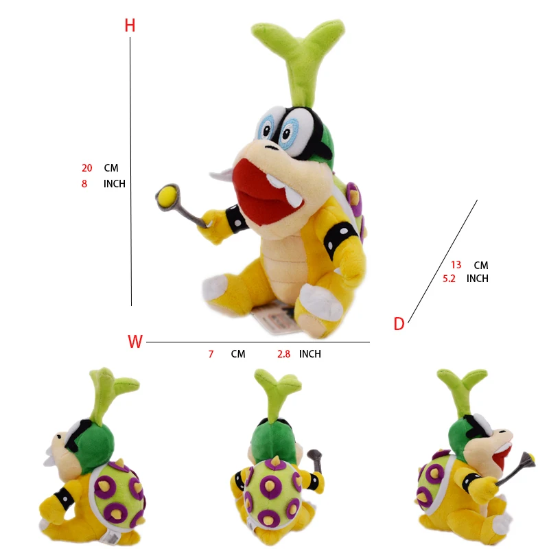thumbnail image 1 of 32 Styles Mario Bowser Jr. Wendy Lemmy Roy Iggy Morton Ludwig Larry Pom wario Fire Spike Poplin Diddy Kong waluigi Plush Toys, 1 of 5
