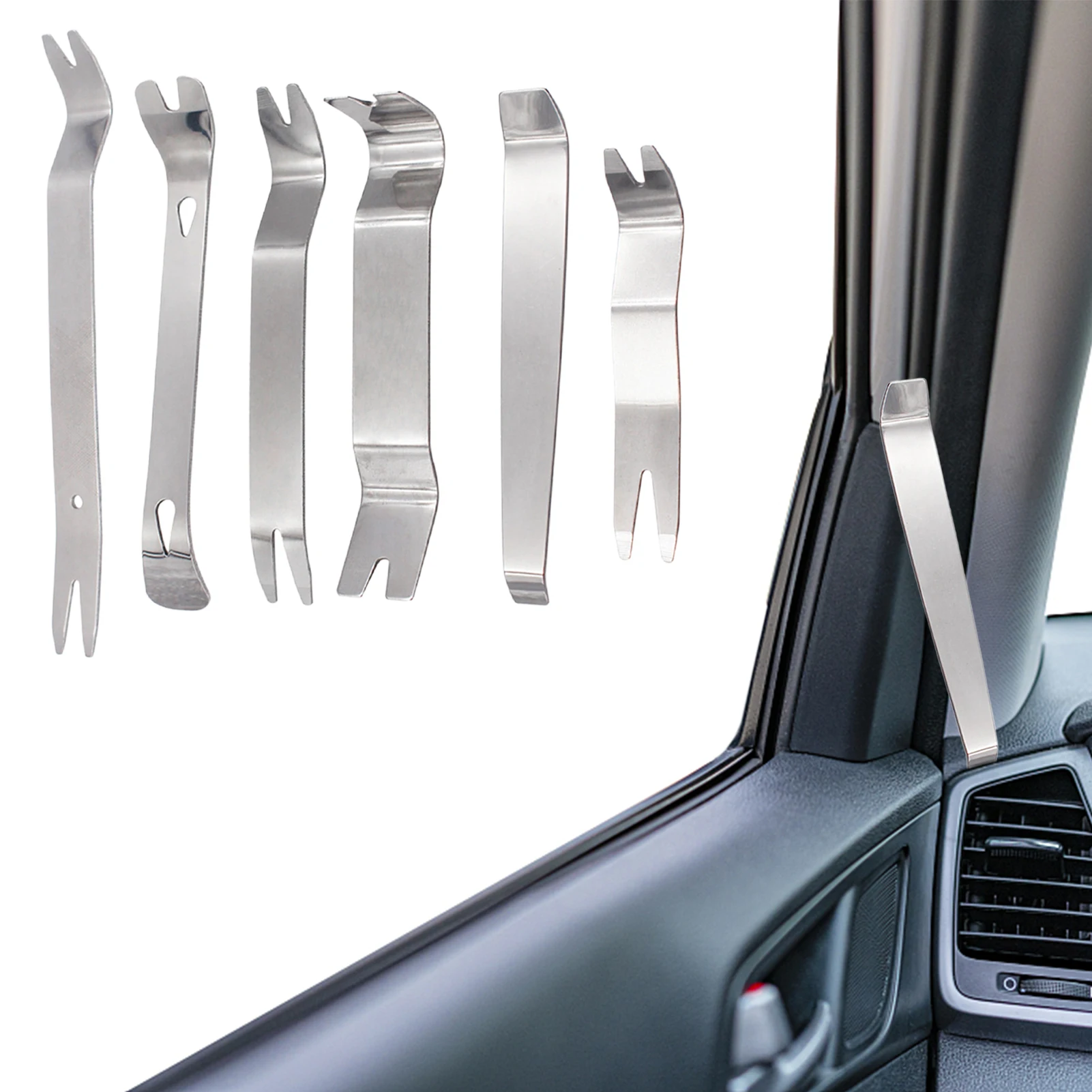 

Auto Car Door Clip Remover Stainless Steel Auto Car Door Clip Remover Auto Car Interior Door Panel Clip Repairing Trim Kit