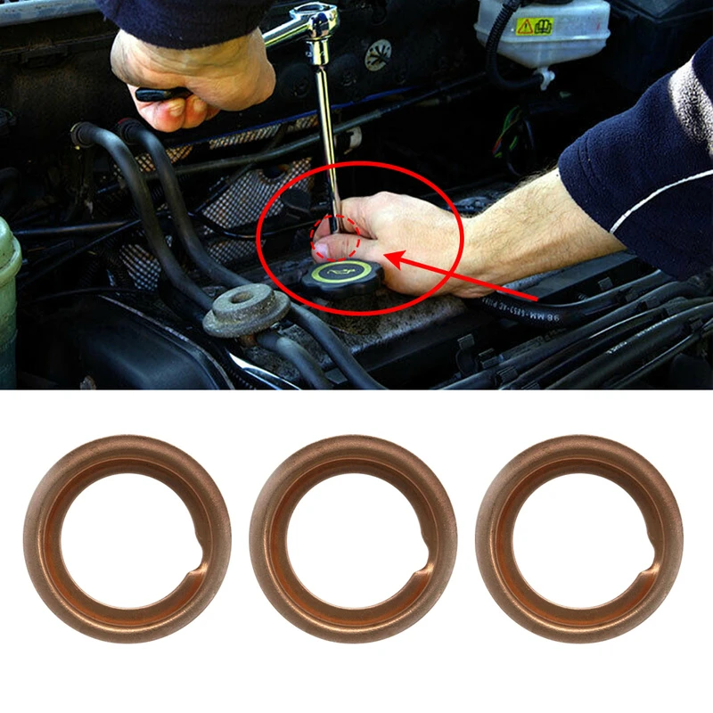 5pcs Car Engine Oil Drain Plug Gaskets 1102601M02 Copper Colored Oil