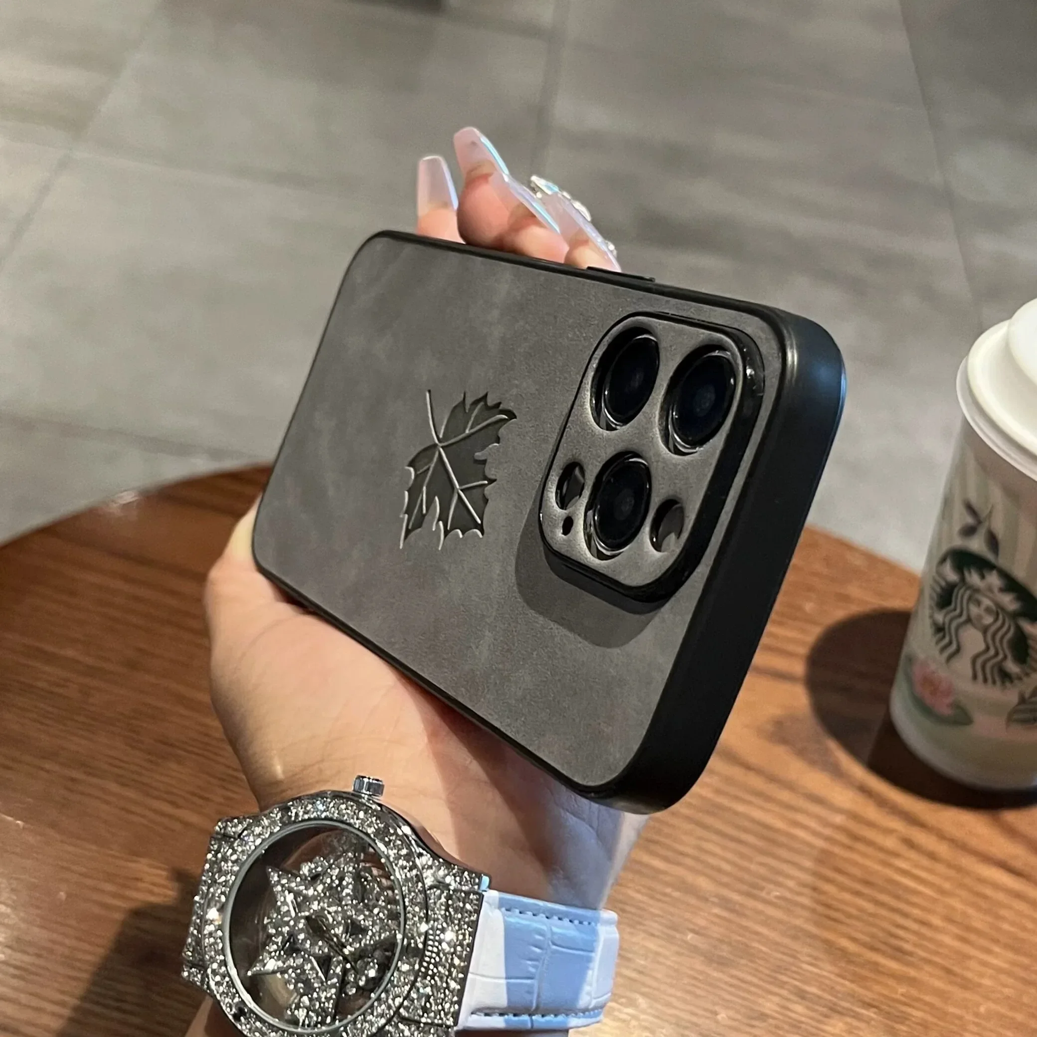 Premium Leaf Design Matte Phone Case - Luxury Cortex Collection