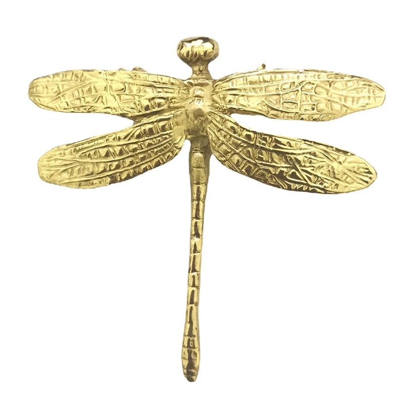 

6 Pcs Brass Dragonfly Handle Simple Nordic Cabinet Gold Drawer Door Pull Knob Bedside Table Bathroom Handle Decoration