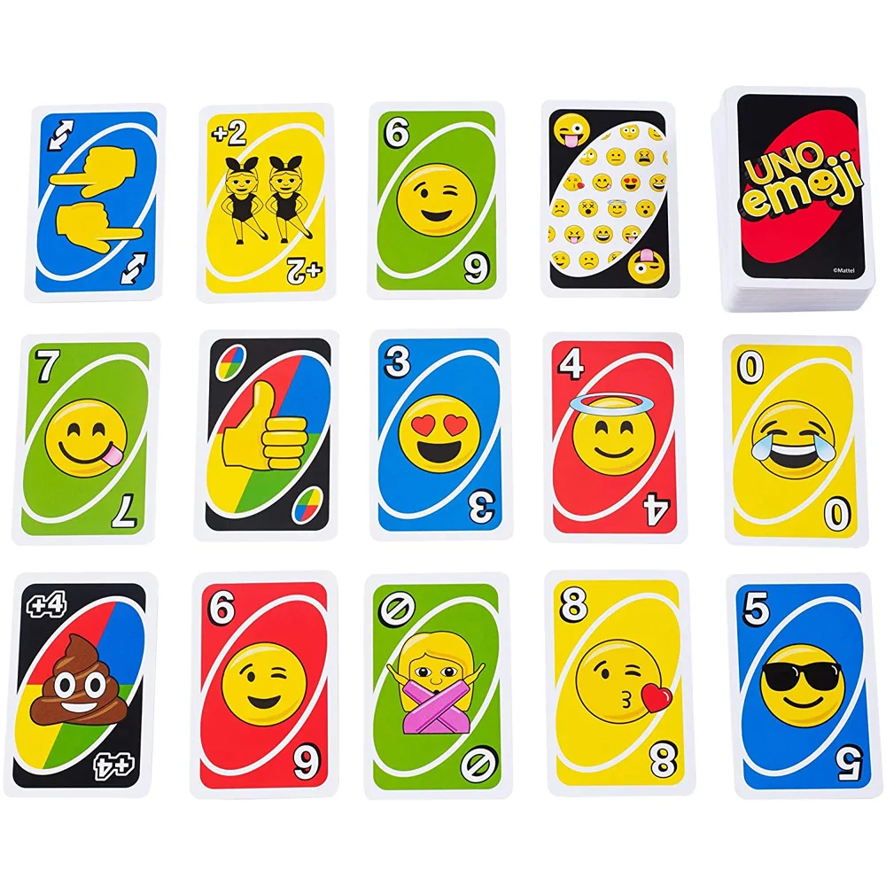 Games UNO: Emojis Card Game Family Funny Entertainment Board Game Fun Poker Playing Cards Kids Toys Gift 3