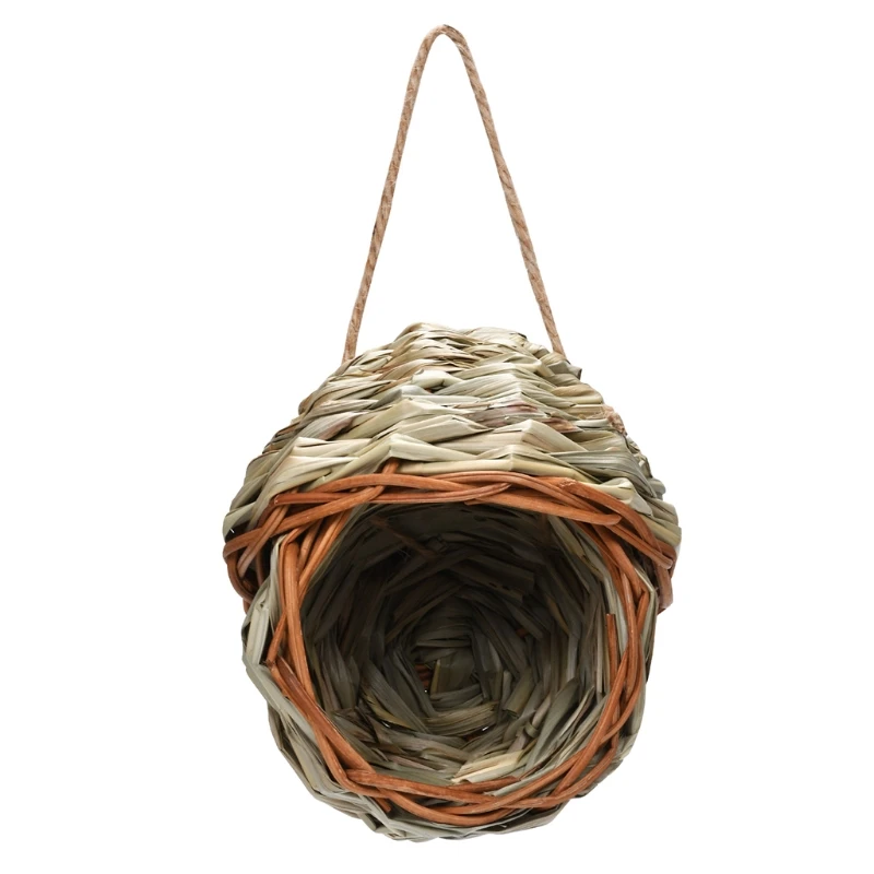 

Bird Grass House Outdoor Hanging Birdhouse Canaries Nest Chickadee Rest G2AB