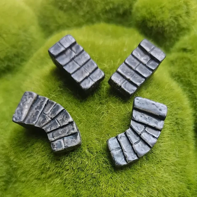 4Pcs Miniature Resin Stairs Statue Fairy Garden Micro Landscape Ornaments Bonsai Accessories For Garden Yard Patio Outdoor Decor