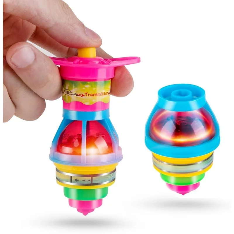 Hot 1Pcs Spinning Top Flash Luminous Spinning Tops Toy Colorful Top Ejection Toy Flashing Led Gyroscope Children Classic Toys - 6