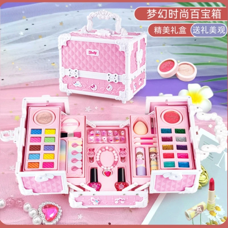 With Cosmetic Case Makeup Toy Kits Portable Playset Kids Washable Makeup Girls Toys For Kids Toddlers Girls Present Gift