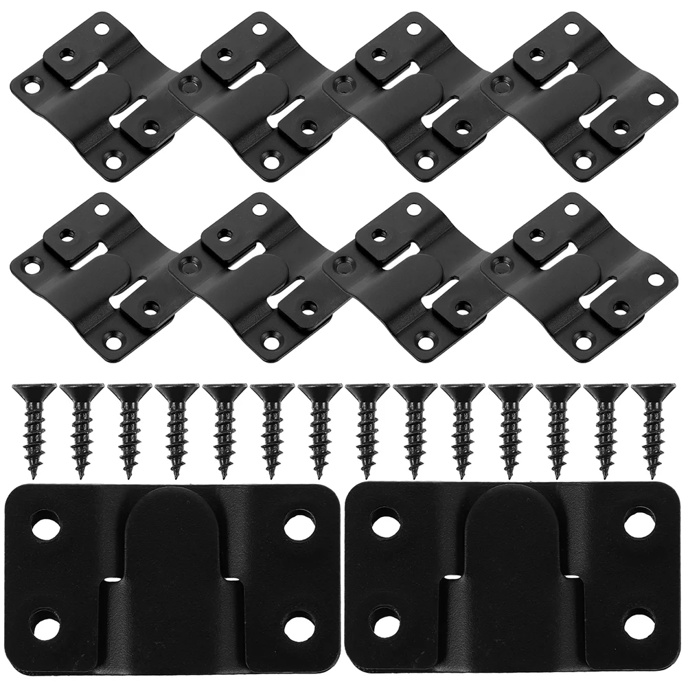 

6 Pairs Picture Frames Mountain Buckle Hangers Keyhole Interlocking Hooks for Shelf Bracket