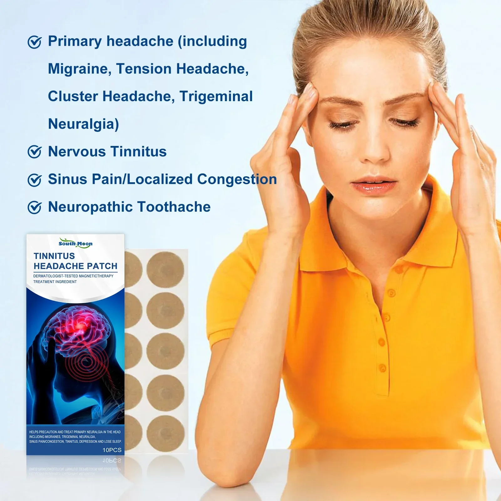 

Nervous Tinnitus Headache Patch Relieves Discomfort In The Head of Tinnitus, and Acupoint Care Ear Health Care Stress Relief