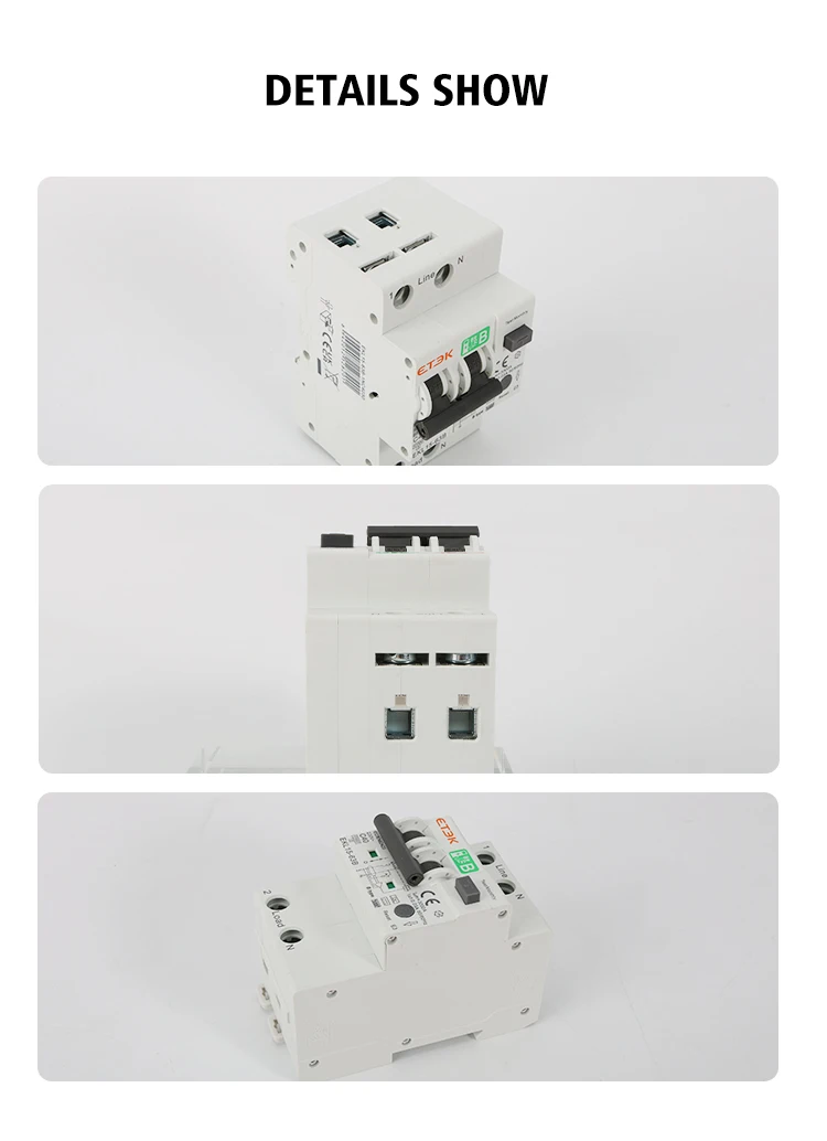 ETEC RCD 30mA Low Voltage B Type 40A Over Current And Leakage Protection RCBO 10