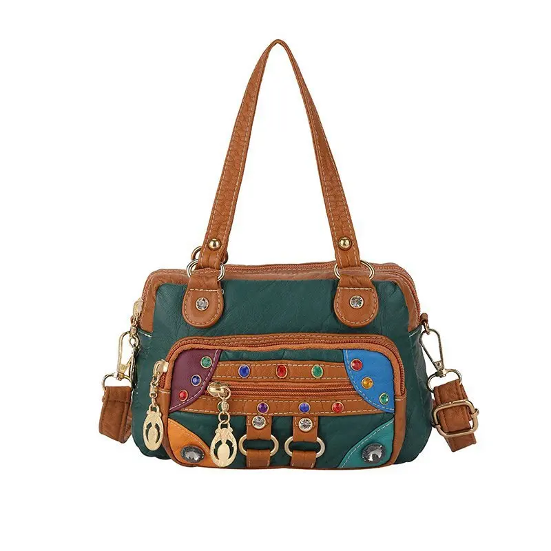 

Женские сумки, маленькие сумки через плечо, американские крутые сумки через плечо из мягкой промытой кожи, сумки через плечо с цветными застежками