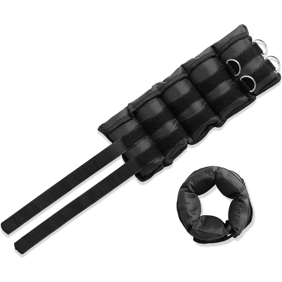 Adjustable Ankle Wrist Weights Pair, Arm Leg Weight Straps Set with Removable Weights
