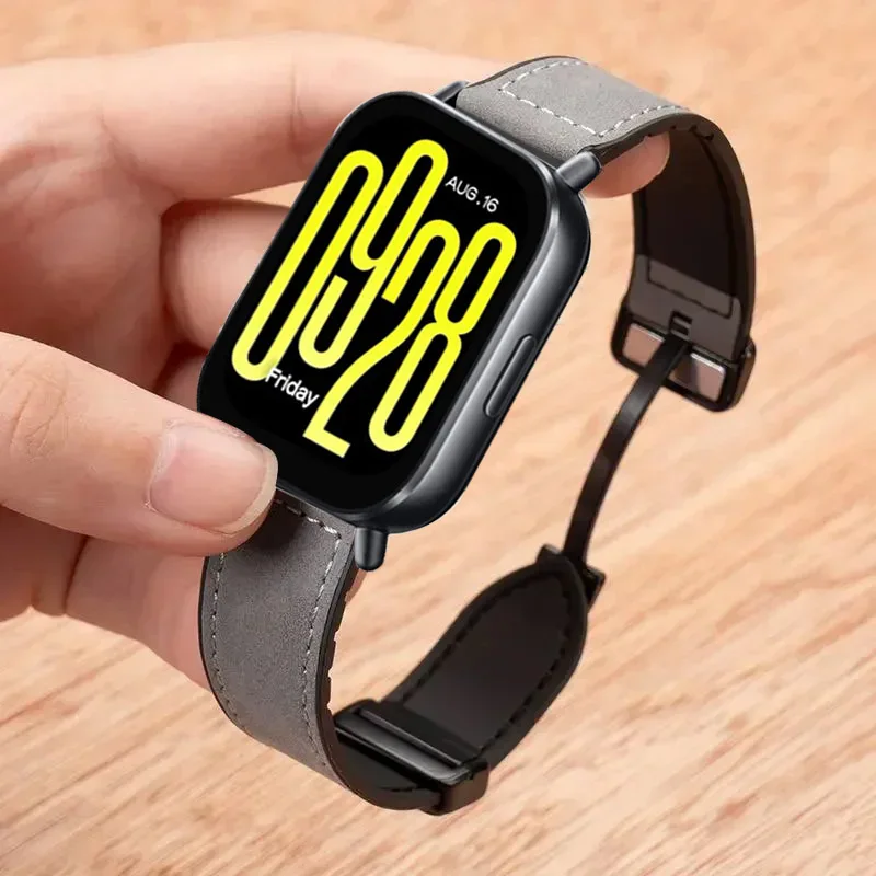 Premium Leather Strap with Metal Magnetic Buckle