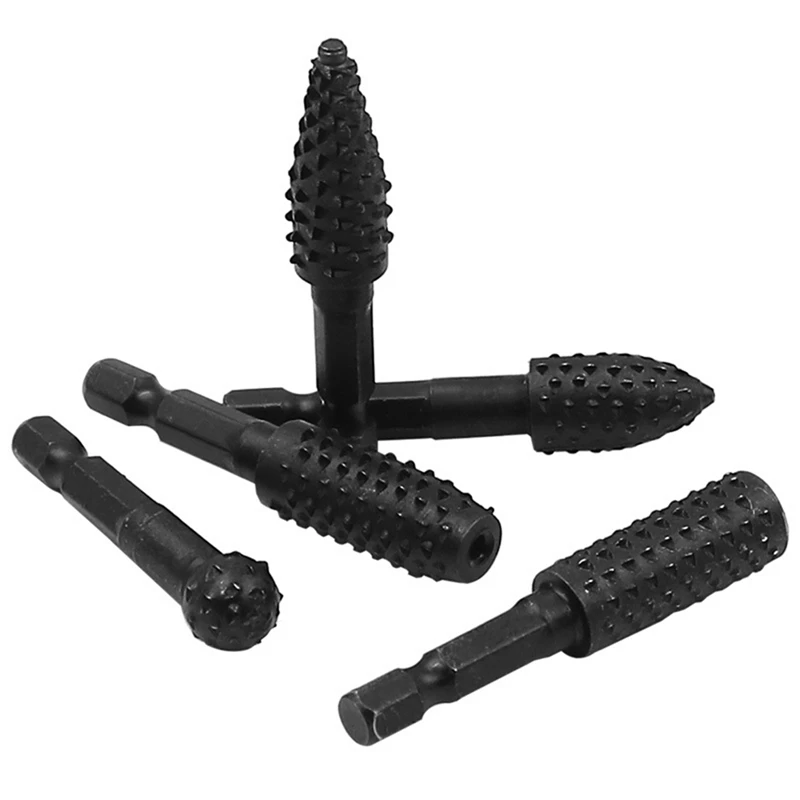 10Pcs Rotary Rasp File Set 1/4 Inch Hex Shank Rotary Burrs For Wood Carving Easy Install