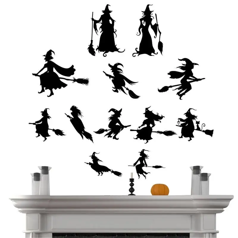 

Witch Wall Stickers 3D Scary Halloween Witch Window Stickers Glow In The Dark Removable Halloween Wall Stickers For Party