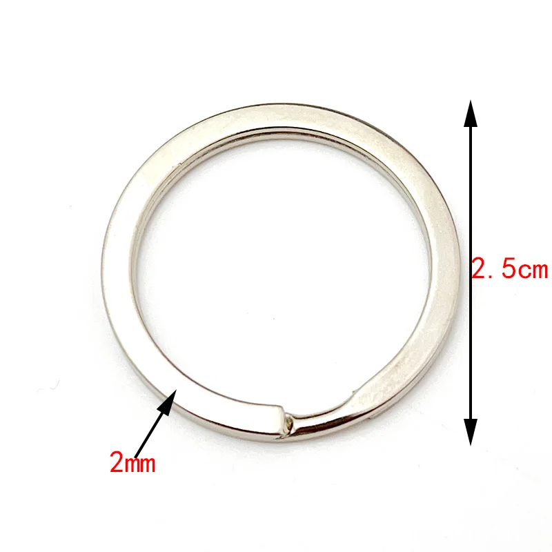 Bulk Pack of 30mm Round Flat Wire Metal Key Rings for DIY Crafts & Jewelry Making