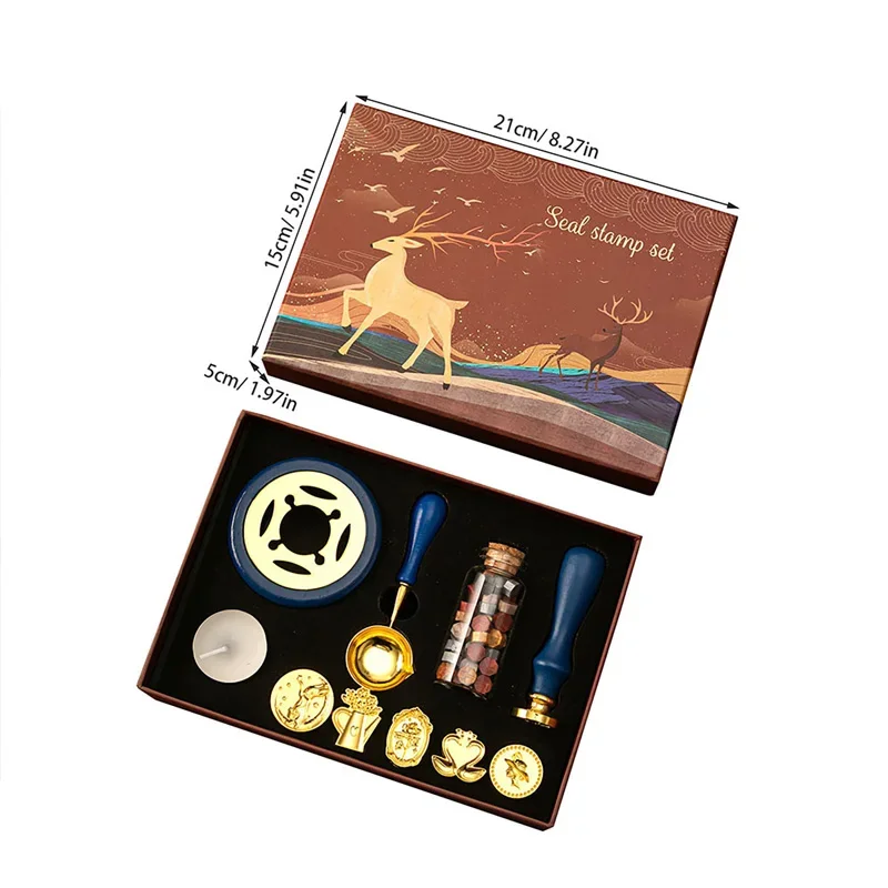 왁스 도장 스탬프 세트, 래커 스탬프 씰링 왁스 키트, DIY 공예 용품, 스크랩북 청첩장 장식 씰링 왁스 세트