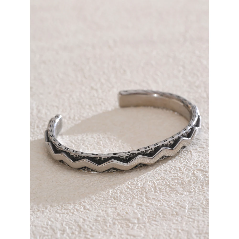 Yhpup 60mm Vintage Stainless Steel Men Bracelet