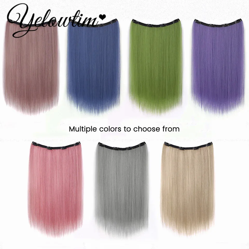 Hair Extensions Synthetic Long Straight U-Shaped for Women