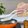 1Pc Egg Flipper Spatula 2 in 1 Grip and Flip Spatula Tongs Silicone Egg Flipper Tool Fish French Toast Tongs Non-Stick Cooking 6