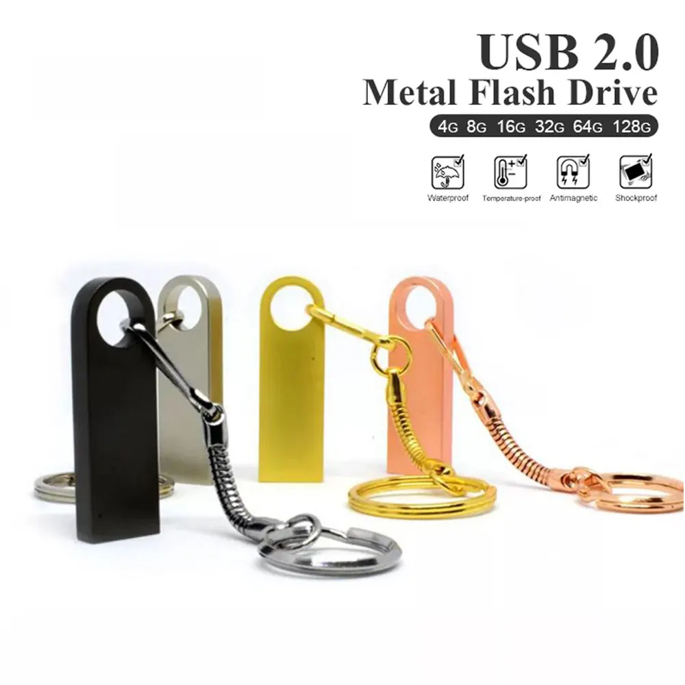 

Флэш-накопитель USB 2,0 металлический, 2,0 ГБ, 8 ГБ, 16 ГБ, 32 ГБ, 64 ГБ