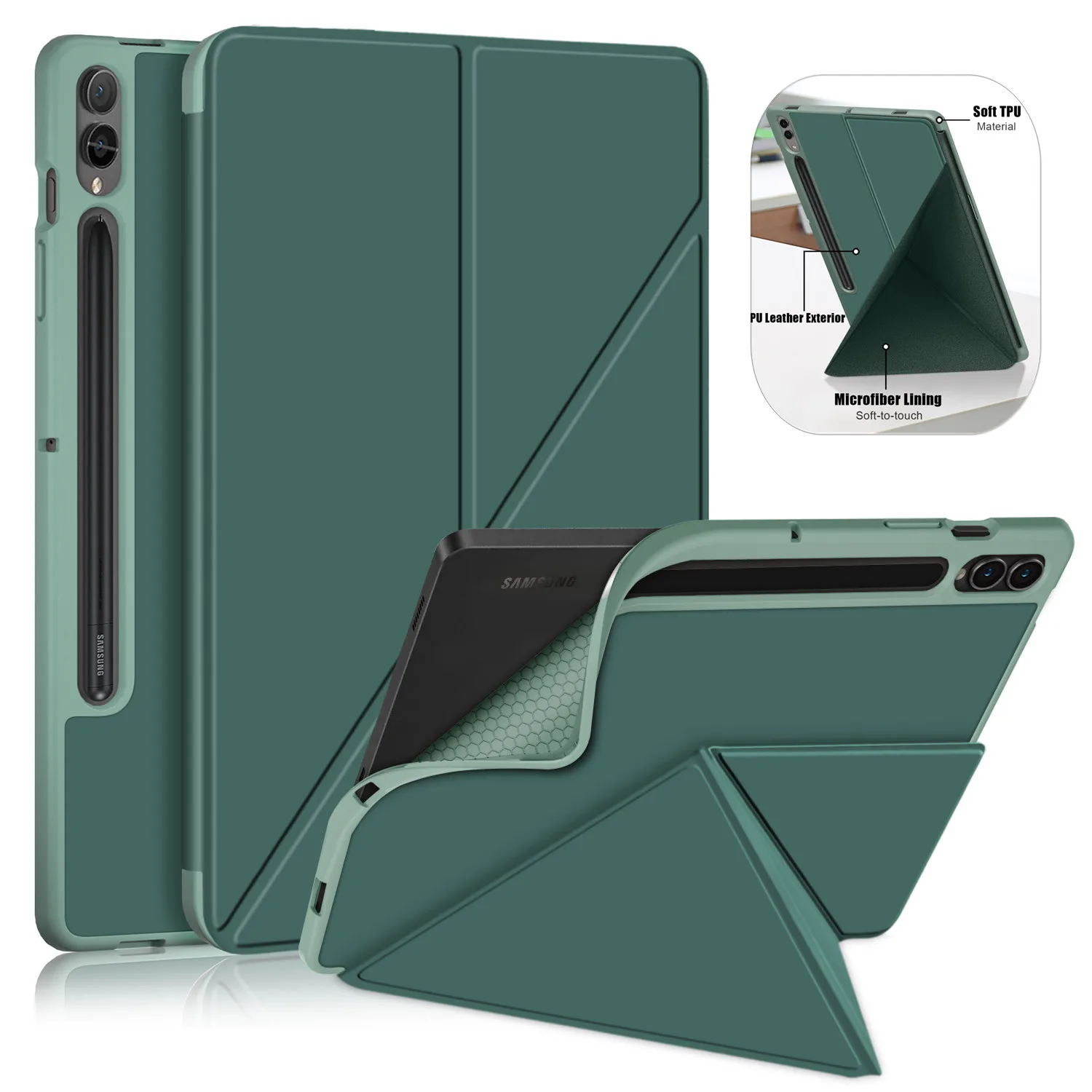 Capa Magnética para Samsung Galaxy Tab s Pen Holder Smart Folding Cover s9 Plus