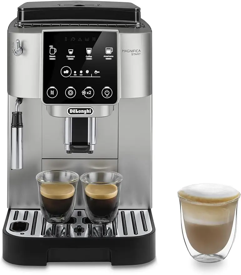 

De'Longhi Magnifica Start Automatic Espresso Machine with Manual Milk Frothing, Silver