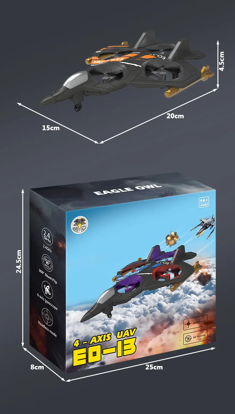 Rc Foam Aircraft Eo-13 Plane 2.4G Radio Control Glider Remote Control Fighter Plane Glider Airplane Foam Boys Toys For Children