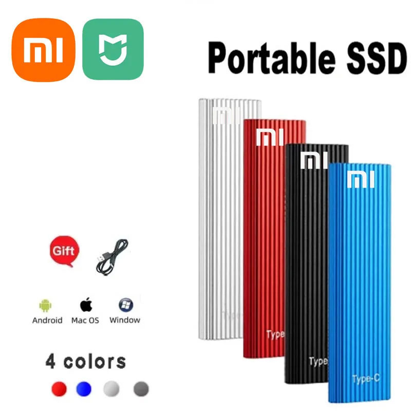 

Xiaomi Mijia 2023 Portable SSD Type-C/USB3.1 External Mobile Solid State Drive High Speed 4TB 8TB Hard Drive Laptop Hard Drive
