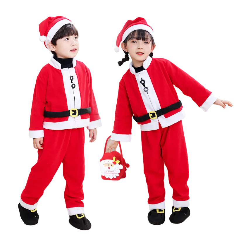 

Christmas Costume For Kids Santa Claus Toddler Baby Red Xmas Clothes Party Red Dress Set Hat Included Christmas Dress