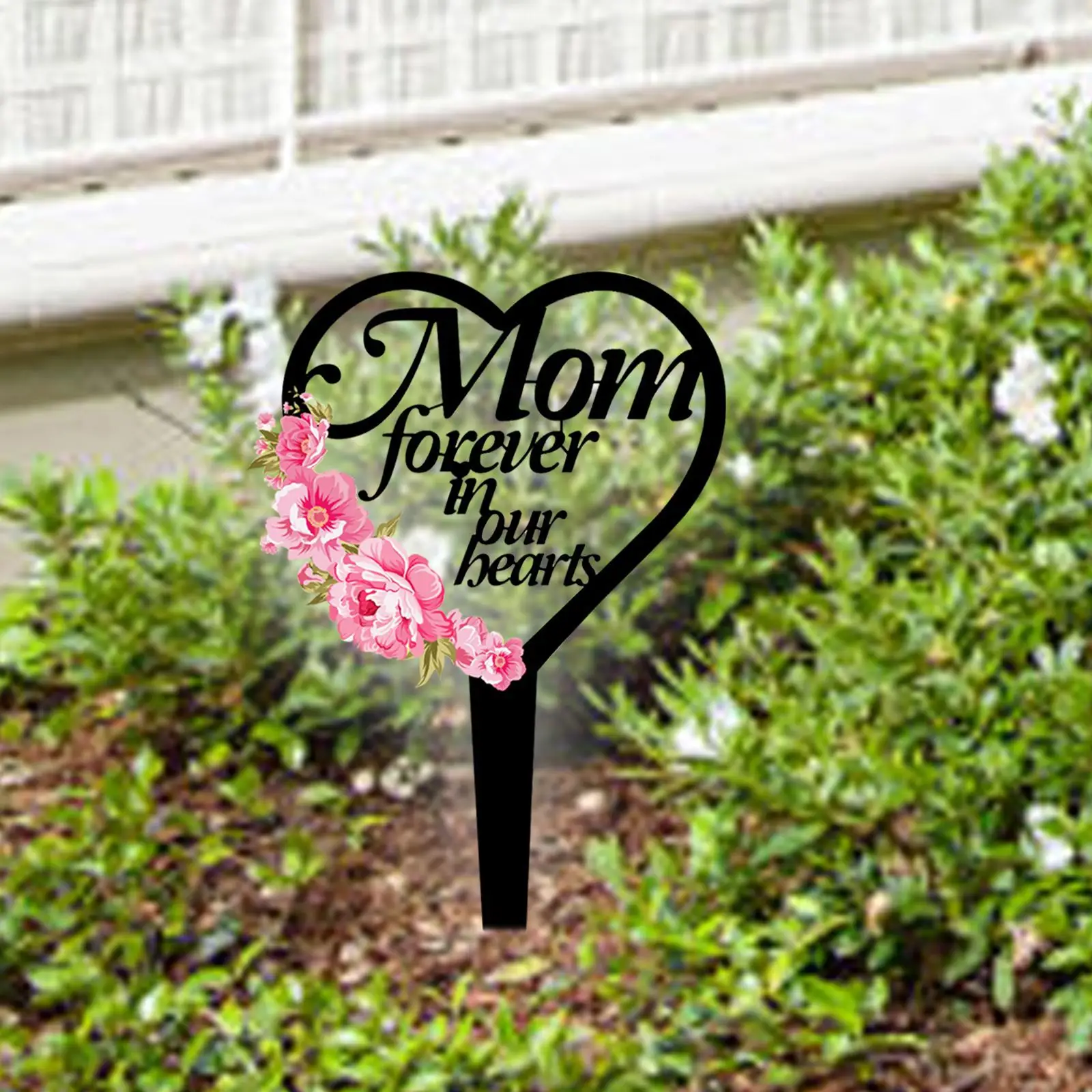 Cemetery Grave Sign Marker, Heart Memorial Remembrance Plaque Stake Decorations