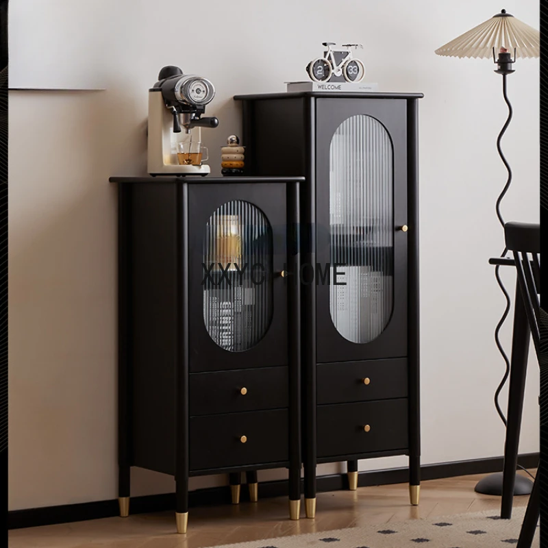 

Sideboard Modern Minimalist Solid Wood Low and High Cabinet Living Room Wine Cabinet Storage Clothes Closet French Entry Lux